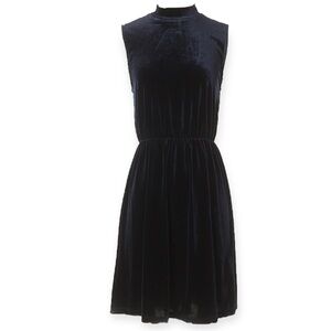 Vila navy velvet sleeveless dress size small